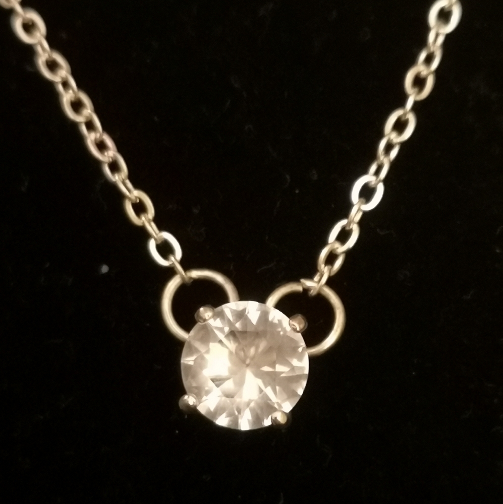 ❤️ Diamond Rhinestone Silver Necklace